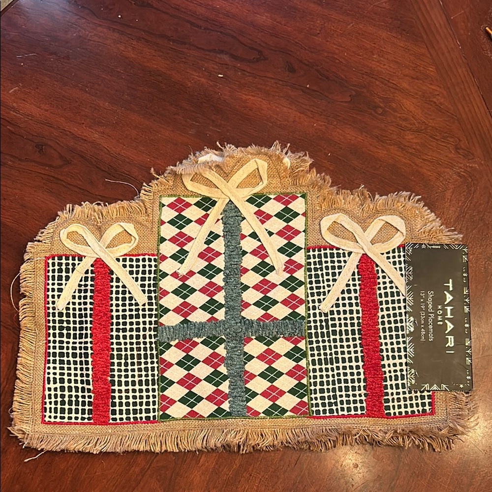 Tahari Festive Plaid Placemats.